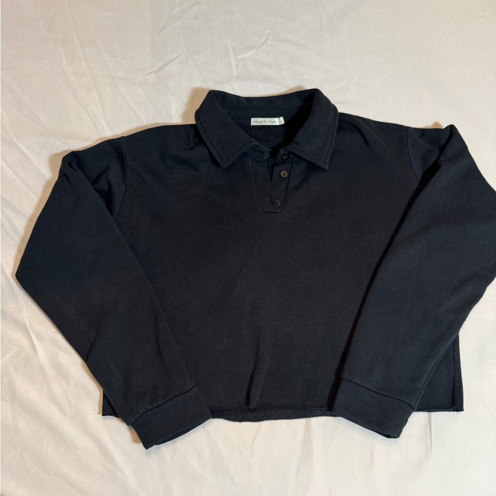 Heart Hips Black Textured Knit Top